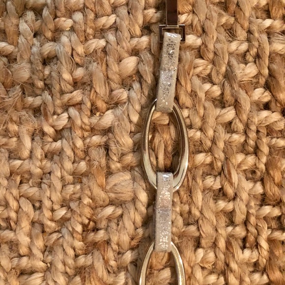 SUZI ROHER LEATHER METALLIC SILVER BELT STRETCHY main image 4